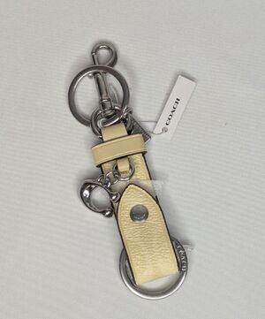 Coach Trigger Snap Bag Charm - Silver/Hay, NWT